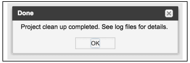 Completion message